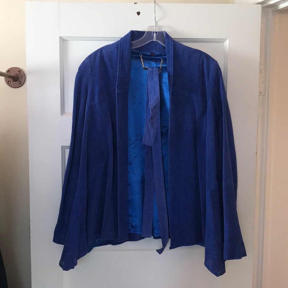 Genuine leather laser cut jacket